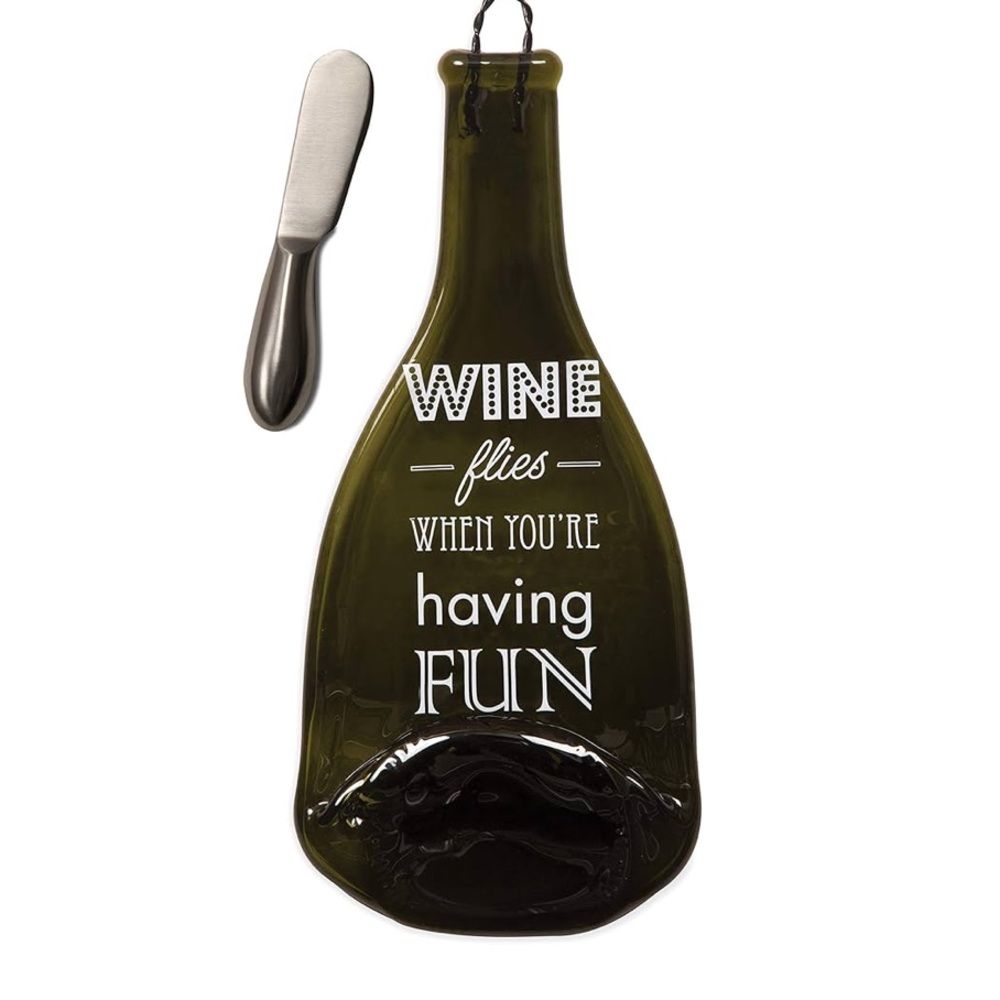 Wine flies when your having fun serving tray and spreader